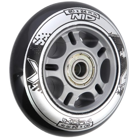 PU 80x24 82A CZARNE (4 szt.) + ABEC-9 (8 szt.) ZESTAW NILS EXTREME