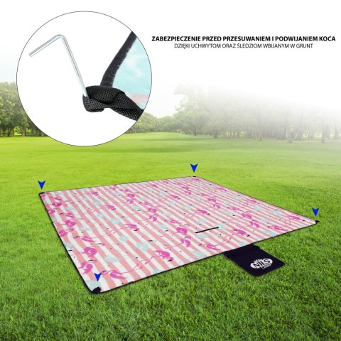 NC2313 FLAMINGI KOC PIKNIKOWY 200×200cm PE + ALU NILS CAMP NC2313 FLAMINGI KOC PIKNIKOWY 200×200cm PE + ALU NILS CAMP
