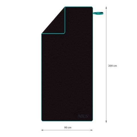 NCR13 CZARNY RĘCZNIK Z MIKROFIBRY 200X90 cm NILS NCR13 CZARNY RĘCZNIK Z MIKROFIBRY 200X90 cm NILS