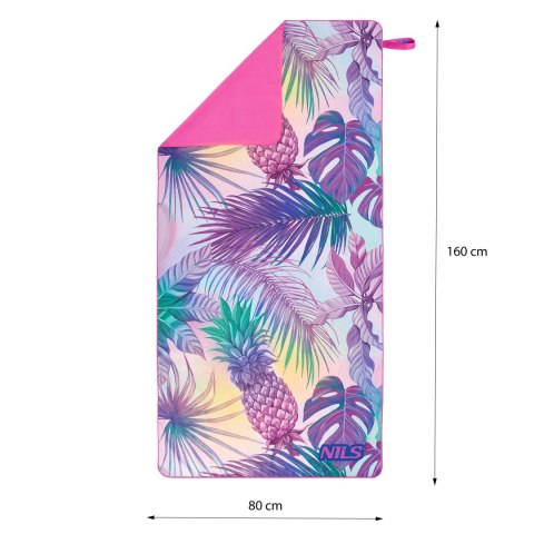 NCR14 RĘCZNIK Z MIKROFIBRY ANANAS 160x80 cm NILS NCR14 RĘCZNIK Z MIKROFIBRY ANANAS 160x80 cm NILS