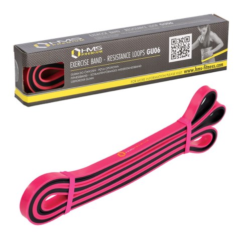 GU06 RÓŻOWO-CZARNA 13 x 5 x 2250 MM GUMA DO ĆWICZEŃ HMS