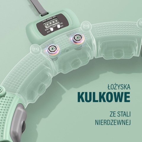 HHM14 HULA HOP GREEN Z MAGNESAMI I OBCIĄŻNIKIEM + LICZNIK HMS