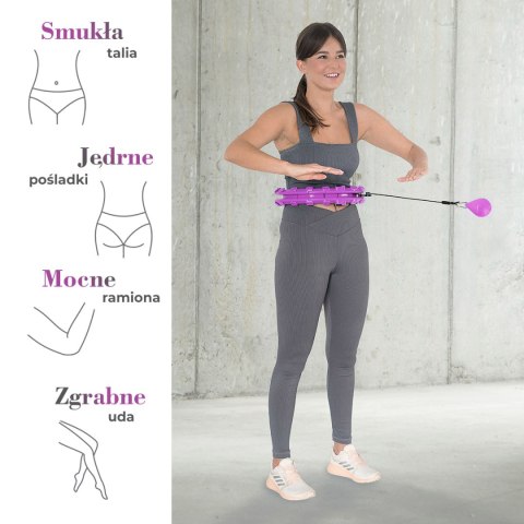 HHW12 PLUS SIZE HULA HOP VIOLET Z WYPUSTKAMI I OBCIĄŻNIKIEM HMS
