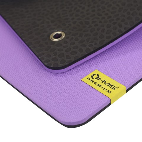 MFK01 VIOLET-BLACK MATA FITNESS KLUBOWA Z OTWORAMI HMS PREMIUM