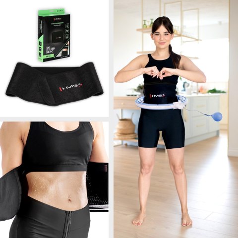 ZESTAW HULA HOP MAGNETYCZNY BLUE HHM15 Z LICZNIKIEM HMS + PAS BR163 BLACK PLUS SIZE