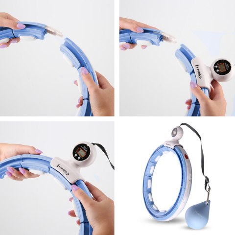 ZESTAW HULA HOP MAGNETYCZNY BLUE HHM15 Z LICZNIKIEM HMS + PAS BR163 BLACK PLUS SIZE