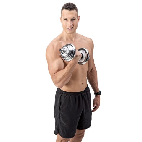 STC21 SZTANGIELKI REGULOWANE W WALIZCE CHROMOWANE 20KG HMS