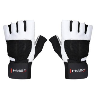 RST04 WHITE-BLACK ROZM. L RĘKAWICE NA SIŁOWNIĘ HMS