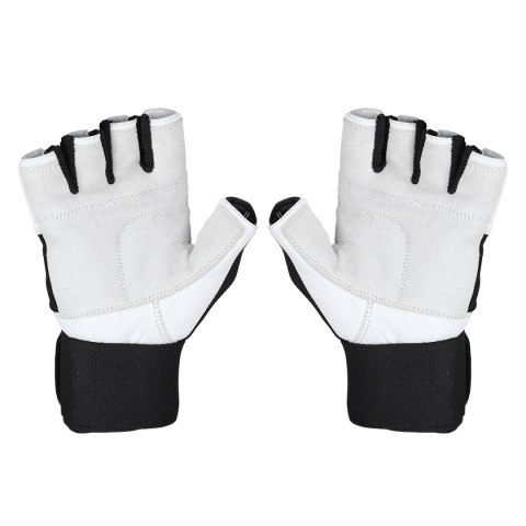 RST04 WHITE-BLACK ROZM. L RĘKAWICE NA SIŁOWNIĘ HMS