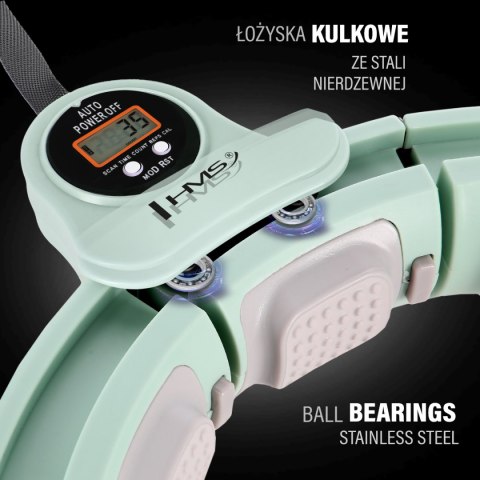 ZESTAW HULA HOP MAGNETYCZNY GREEN HHM13 Z LICZNIKIEM HMS + PAS WYSZCZUPLAJĄCY BR163 RED