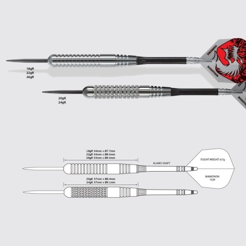 Rzutki dart Silver Arrows 22gR steeltip HARROWS