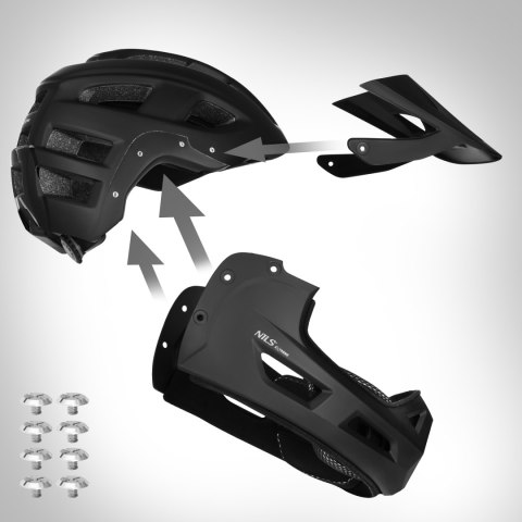 MTW101 KASK CZARNY FULL FACE M(56-58CM) NILS EXTREME