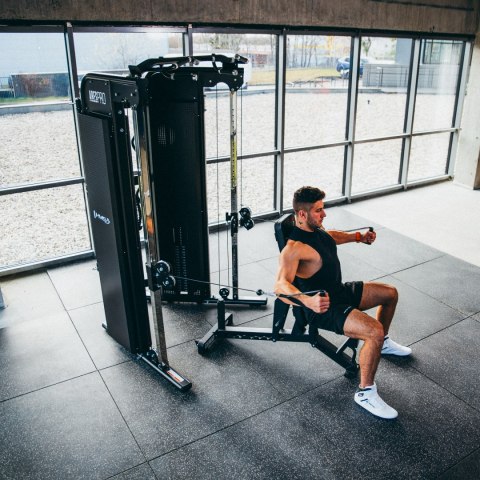 POS25 PODŁOGA GUMOWA POD SPRZĘT FITNESS BLACK/WHITE II GATUNEK
