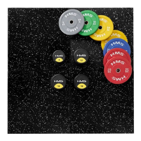 POS25 PODŁOGA GUMOWA POD SPRZĘT FITNESS BLACK/WHITE II GATUNEK