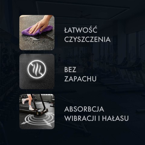POS25 PODŁOGA GUMOWA POD SPRZĘT FITNESS BLACK/WHITE II GATUNEK
