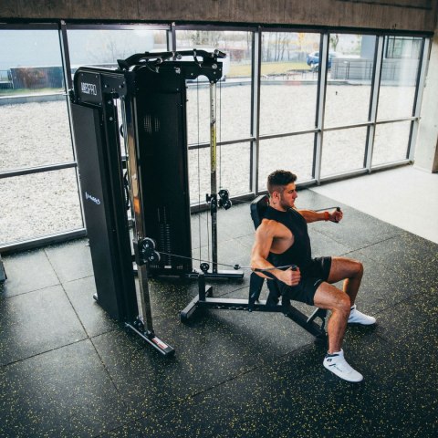 POS35 PODŁOGA GUMOWA POD SPRZĘT FITNESS Z WYPUSTKAMI BLACK/YELLOW II GATUNEK