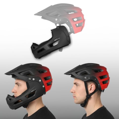 MTW101 KASK CZERWONY FULL FACE M(56-58CM) NILS EXTREME