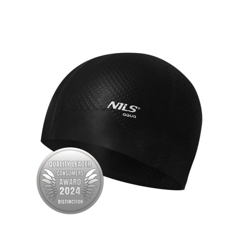 NQC JEDNOKOLOROWY CZARNY CZEPEK SILIKONOWY DOTS NILS AQUA