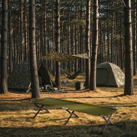NC2756 ŁÓŻKO POLOWE SKŁADANE ZIELONE 200 CM NILS CAMP
