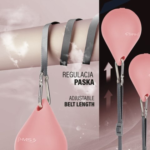 ZESTAW HULA HOP MAGNETYCZNY PINK HHM15 Z LICZNIKIEM HMS + PAS BR163 BLACK PLUS SIZE