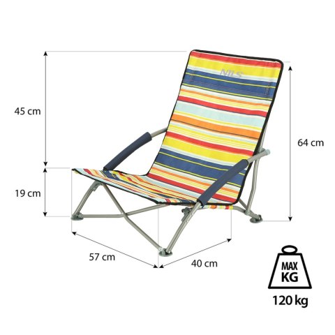 NC3035 KRZESŁO PLAŻOWE NIEBIESKO-ZÓŁTE NILS
