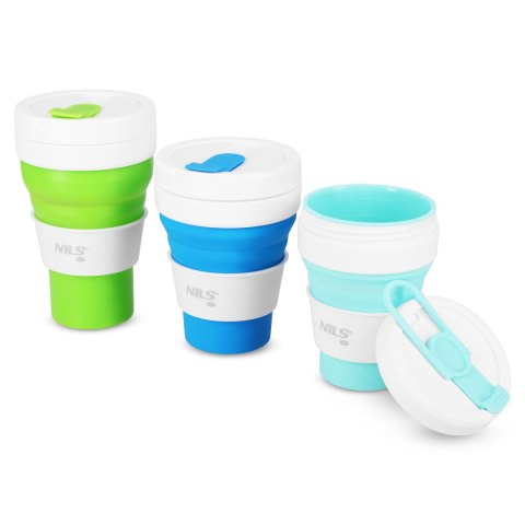 NC4103 KUBEK SILIKONOWY SKŁADANY 355ML MIĘTOWY NILS CAMP