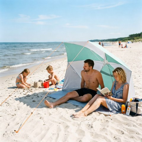 NC4803 PARASOL - PARAWAN PLAŻOWY 2 W 1 NILS