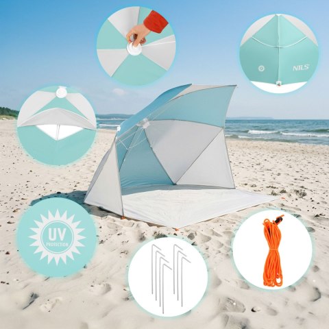 NC4803 PARASOL - PARAWAN PLAŻOWY 2 W 1 NILS