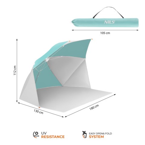 NC4803 PARASOL - PARAWAN PLAŻOWY 2 W 1 NILS