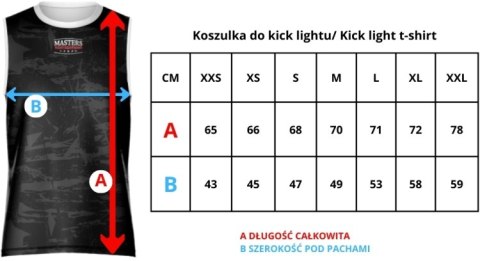 Koszulka bez rękawów MASTERS "FIGHT" do kick lightu (WAKO APPROVED)