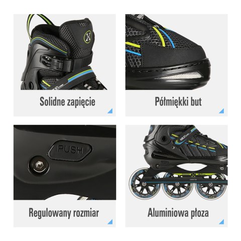 NA1128 CZARNO-LIMONKOWY ROZM. L(39-42) ŁYŻWOROLKI NILS EXTREME NA1128 CZARNO-LIMONKOWY ROZM. L(39-42) ŁYŻWOROLKI NILS EXTREME