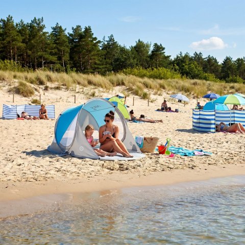 NC3143 NIEBIESKI NAMIOT PLAŻOWY SAMOROZKŁADAJĄCY PODŁOGA NILS