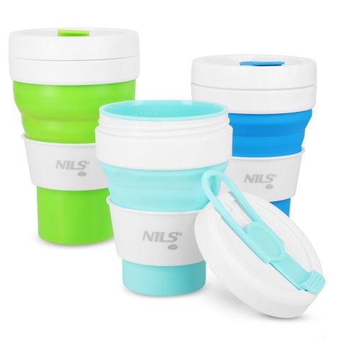 NC4103 KUBEK SILIKONOWY SKŁADANY 600ML JASNO ZIELONY NILS CAMP