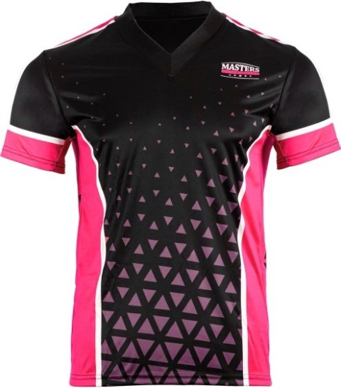Koszulka V-neck do point-fightingu MASTERS "COMBAT" czarno-różowa (WAKO APPROVED)
