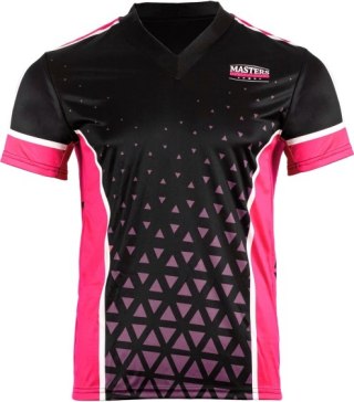 Koszulka V-neck do point-fightingu MASTERS "COMBAT" czarno-różowa (WAKO APPROVED)