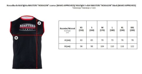 Koszulka do kick lightu MASTERS "HEXAGON" czarna (WAKO APPROVED)