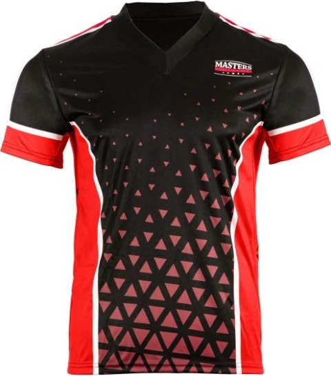Koszulka V-neck do point-fightingu MASTERS "COMBAT JUNIOR" czarno-czerwona (WAKO APPROVED)