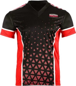 Koszulka V-neck do point-fightingu MASTERS "COMBAT JUNIOR" czarno-czerwona (WAKO APPROVED)