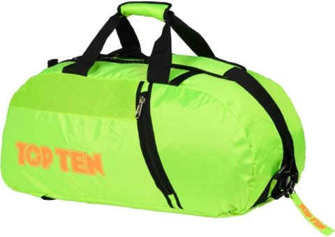 Torba sportowa TOP TEN z funkcją plecaka Neon zielona 67cm x 36cm x 33cm