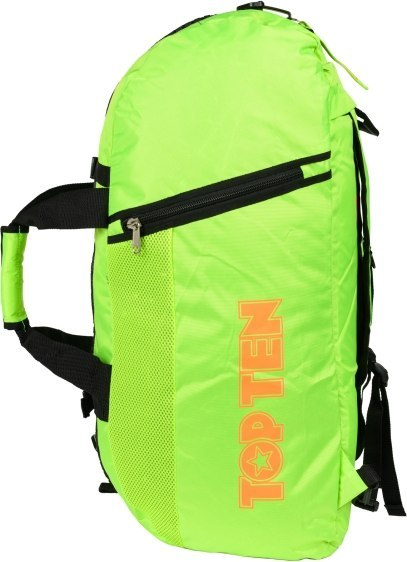 Torba sportowa TOP TEN z funkcją plecaka Neon zielona 67cm x 36cm x 33cm